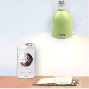 Remote control led bulb with bluetooth speaker