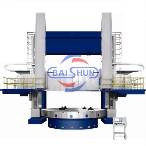 Cnc Lathe Cutting Tools Fanuc Double Turret Vertical Lathe With High Efficiency