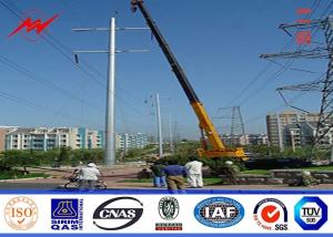 China 14M 5KN 3.5mm thickness Steel Utility Pole for 110kv termination transmission with bitumen factory