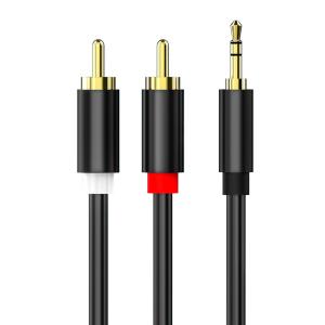 China Smartphones 3.5mm To 2RCA Audio And Video Cable 24k Gold Plated factory