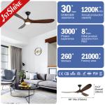 OEM of Dimmable Ceiling Fan with Wooden Blades and 3000k/4000k/6000k Color