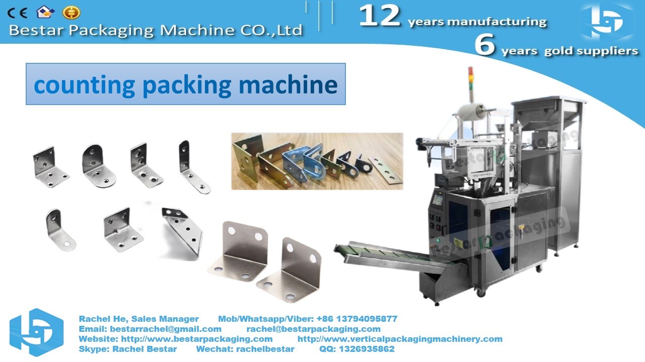 Packaging machine with single hopper counting 2pcs screw and pack in one bag
