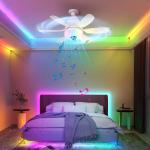 Intelligent Dimming Home Decoration Ceiling Fan , Moving Head 360 Rotating