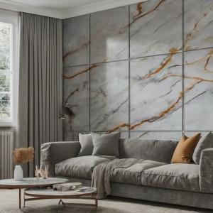 China Tile Effect Patterned Pvc Wall Panels Moisture Resistance Sound Insulation factory