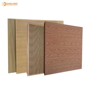 China Fireproof And Acoustic Commercial Building Wood Grain Aluminum Suspended Clip In Ceiling Panel factory