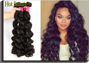 China Brand New Non Remy Brazilian Virgin Human Hair Extensions Big Curly , Real Human Hair Weave factory