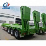 High Payload Aotong Hydraulic Steering Ramp System Low Bed Semi Trailer Truck 9m