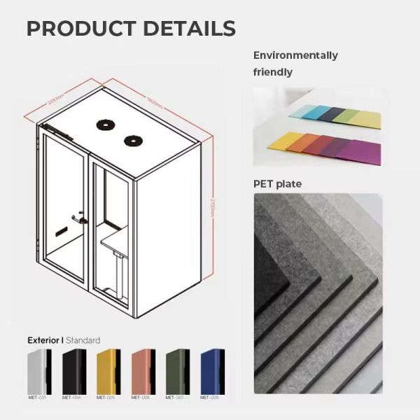 Steel Structure Soundproof Portable Booth Customized Modern Office Pods