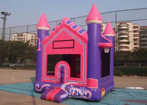 China 3In1 High Tear Strength Pink Inflatable Jump House with basket hoop for School Lobbies factory