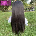 180 Density Real Raw brazilian Yaki Straight Human Hair Wig Lace Frontal Wigs