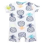 Printing Infant Summer Baby Clothes Unisex Jumpsuit Cotton Knit Short Sleeve