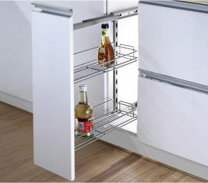 China Kitchen Side Pull Out Cabinet Organizer , Pull Out Metal Basket In Iron factory
