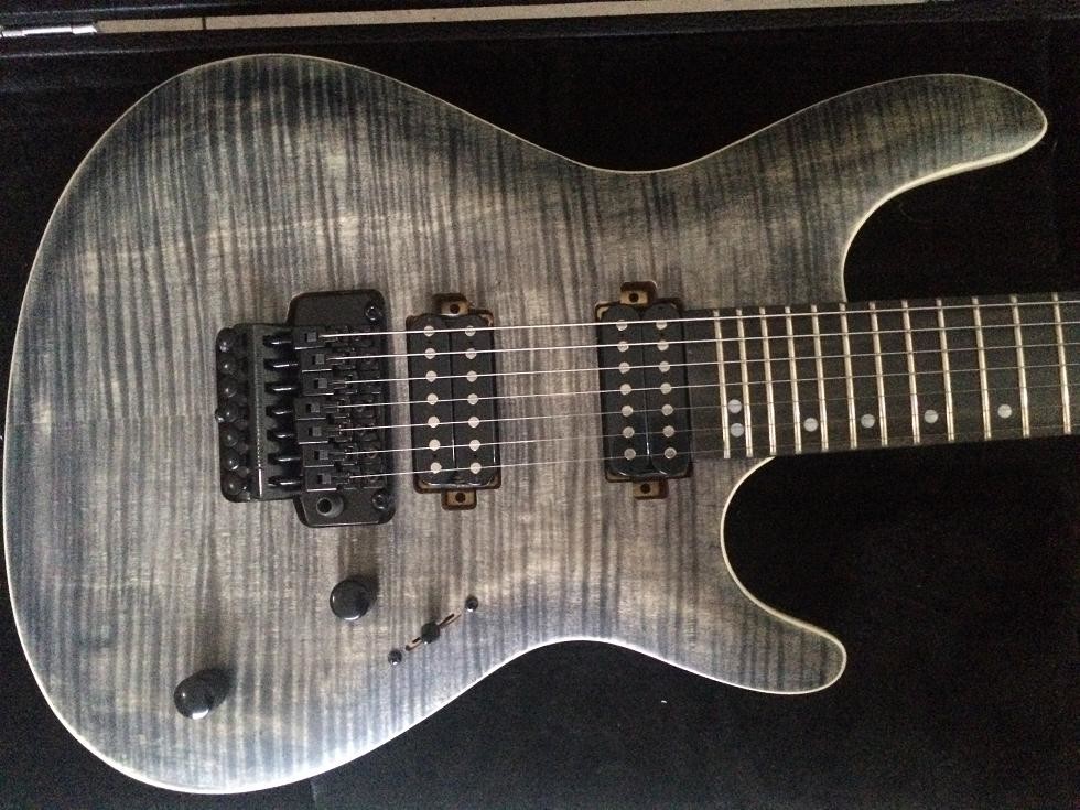 High quality 7 strings electric guitar flamed maple floyd rose bridge custom guitar with free shipping