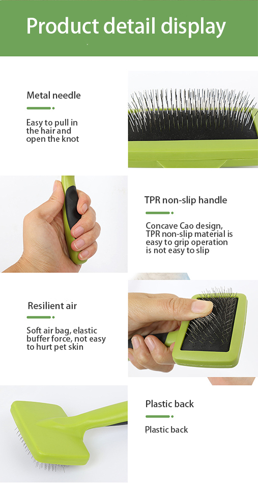 Pet Pin Brush Cat Dog Hair Grooming Slicker Custom Logo Three Sizes Sustainable
