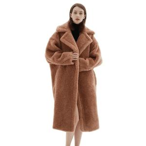 China OEM Winter Wool Fur Coats Long Genuine Anti UV Luxury Teddy Coat factory