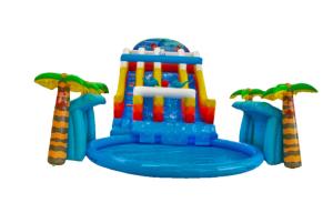China Aldult Outdoor Rental Inflatable Large Water Slides With Bouncy factory