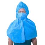 Waterproof Disposable Head Neck Cover Blue White Microporous Head Cover