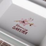 Japanese Cherry Blossom White Round Rectangle Square Baking Dessert Bowl
