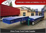 Red 70 Tons Low Bed Semi Trailer Carry Heavy Wheels Loader Lowboy Trailer