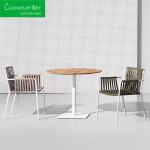NO Folded Woven Rope Rattan Chair and Aluminum Outdoor Dining Set for Home or