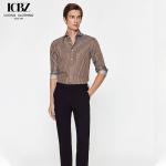 Summer Striped Shirt for Men No-Iron Long-Sleeved Business Casual Slim Fit Suit