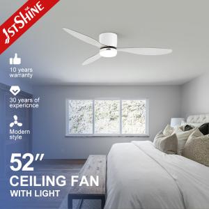 China 52 Inch Natural Wind LED Ceiling Fan with Remote Control Space Saving White ABS Blades factory
