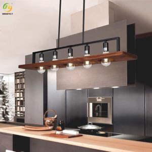 China Used For Home/Hotel Hot Sale Nordic Style Iron Wooden Pendant Light factory