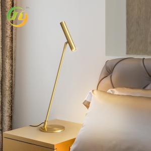 China Copper L15*W20*H65cm Simple Nordic Bedroom Gold Study Bedside Table Lamp factory