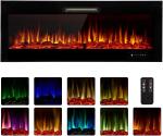 Decor Flame Electric Fire Place with 9 Flame Colors 40 Inch Wall Mounted and