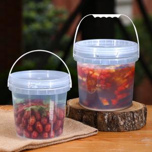China Food Grade PP Material Plastic Bucket White Wide Neck Container for Beef Pork and Chicken factory