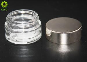 China Eco Friendly 15g Cosmetic Cream Jar , Clear Glass Face Cream Containers factory