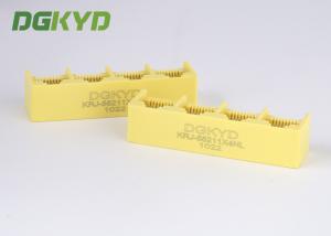 China Yellow plastic housing 1X4 Multi Port RJ45 connectors ethernet female socket factory