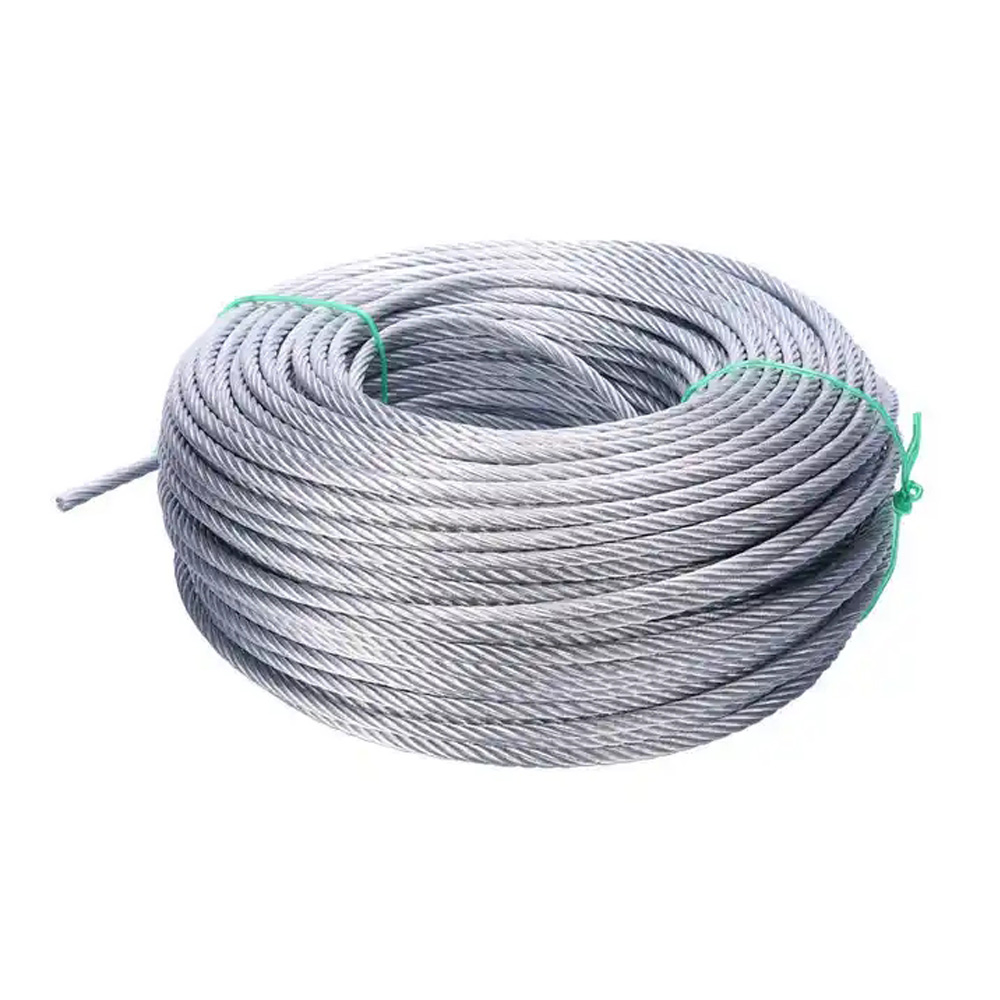 7*1 Bending PVC Coated Galvanized Aircraft Cable Steel Wire Rope 1x7 1/4" 5/16" 3/8" for Bending Processing Service