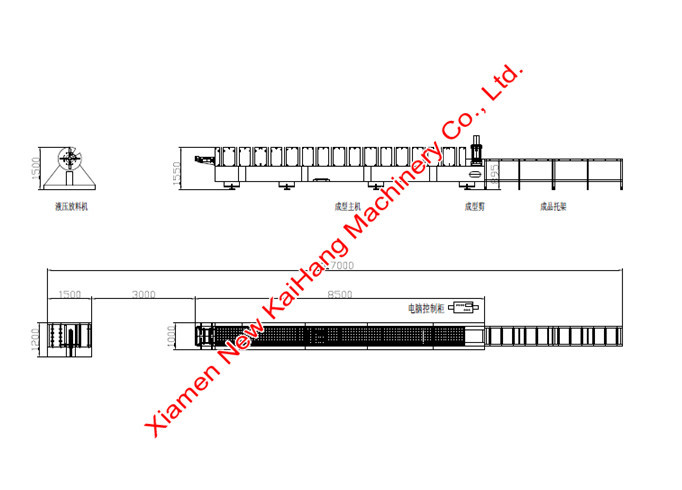Shaft Diameter 75mm Ridge Cap Roll Forming Machine Coil Sheet Thickness 0.42-0.8mm
