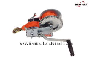 China Color Strap 3000Lb Mini Manual Winch With Webbing factory
