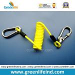 Small Orange Retractable Short Spring Coil W/Plastic Black Clip