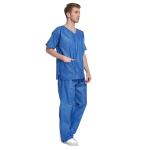 S&J Disposable sms hospital scrub V collar short sleeve unisex medical hospital