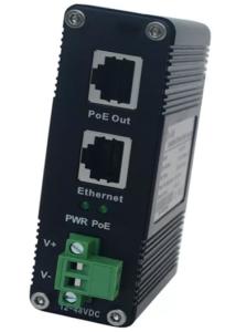 China Industrial 10/100/1000Mbps 802.3 Bt PoE Injector Hardened Gigabit High Power PoE Injector factory