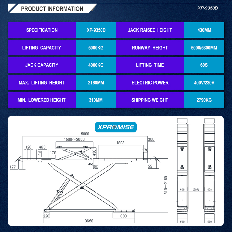 Full Rise Hydraulic Car Alignment Scissor Lift