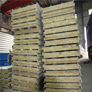 China 0.326mm steel sheet fireproof rock wool sandwich roof panel 5950 x 1150 x 50mm factory