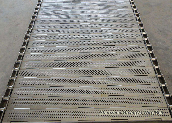 Industrial Stainless Steel Flat Wire Conveyor Belt Chain / Pressed Edge Treatment