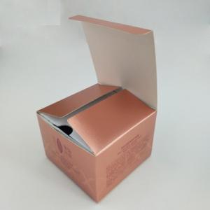 China Glossy Gold Card Foil Paper Cosmetic Box Hot Stamping Rectangle Shaped OEM factory