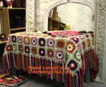 Countryside Handmade crochet hook Daisy blanket, Cashmere knitted blanket throw,
