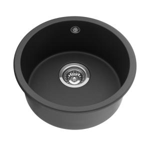 China household round bowl under mount composite granite kitchen sink factory