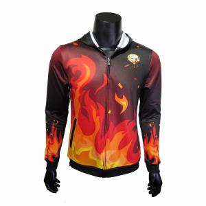 China Red / Black Hooded Sports Jacket / Thermal Hoodie Jacket For Spring Autumn factory