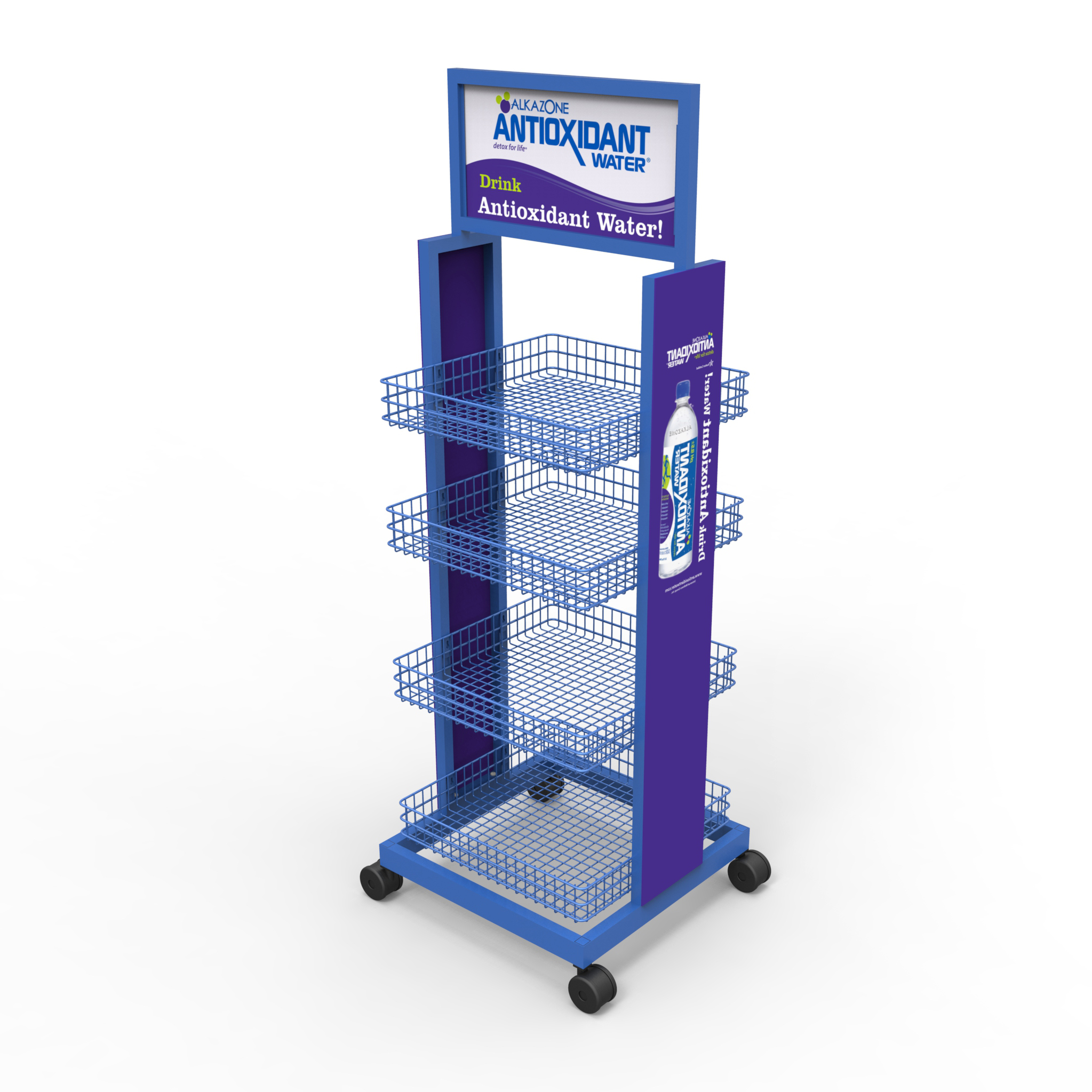 Hot Selling Supermarket Water Bottle Display Shelves Metal Wire Display Racks With Customized Logo