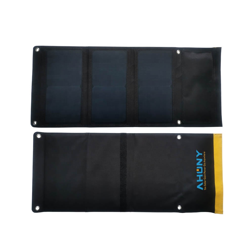 Waterproof Camping Solar Panel Charger 21W Charging Power Bank With Dual Usb