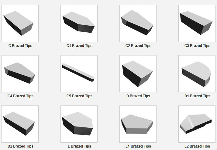 YG6 YG8 YT5 YT15 Cemented Carbide Brazed Tips