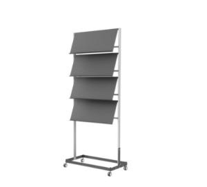 China Movable 4 Layer Wheeled Magazine Display Rack Stable Structure Easy To Install factory