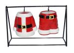 Hand Painted Ceramic Salt And Pepper Shakers Pots Christmas Santa Coat and Pant